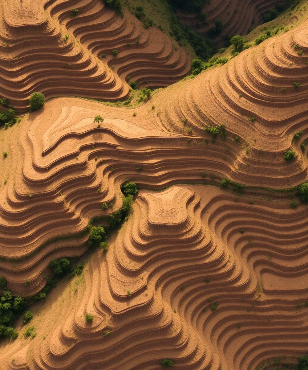 Terraced ginger farmland in the Peruvian highlands